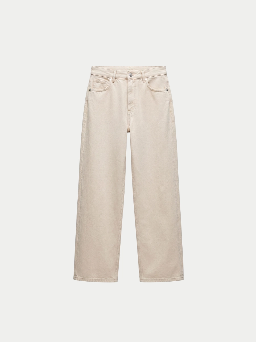 EKRU BOL PAÇA JEAN KOT PANTOLON