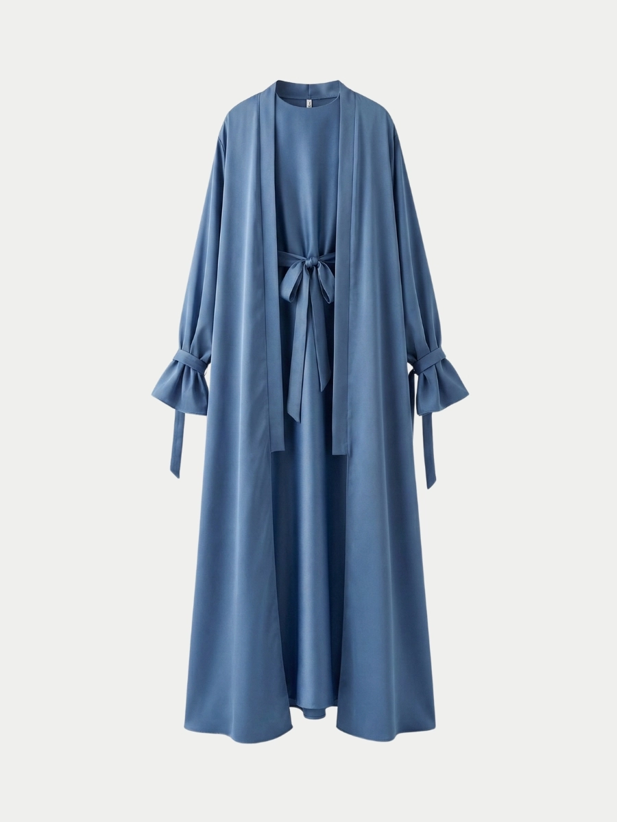 2’Lİ ZARA SATEN ABAYA TAKIM / İÇLİKLİ