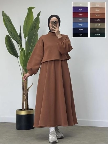 2’Lİ KIŞLIK CROP ETEK TAKIM 