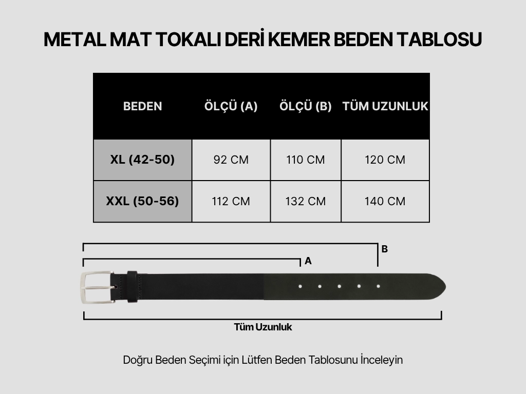 METAL MAT TOKALI DERİ KEMER