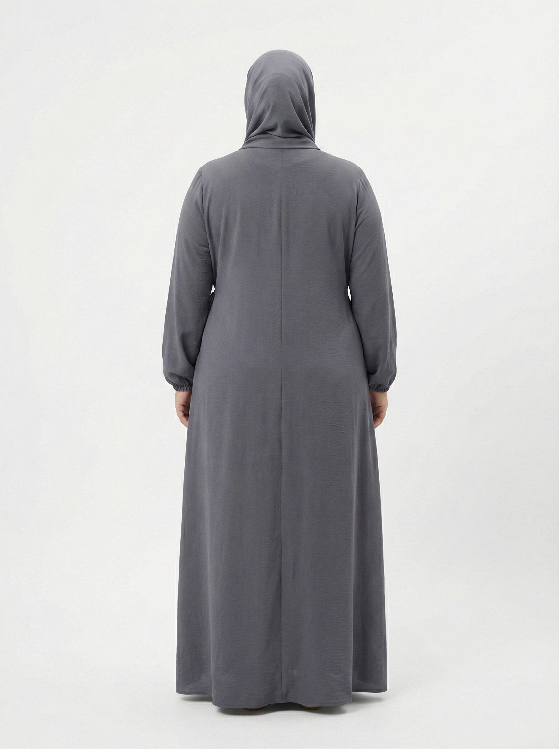 KRUVAZE NAMAZ ELBİSESİ - FÜME - ŞAL HEDİYELİ 