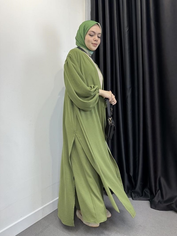 2’ Lİ AYROBİN YIRTMAÇLI ABAYA TAKIM 