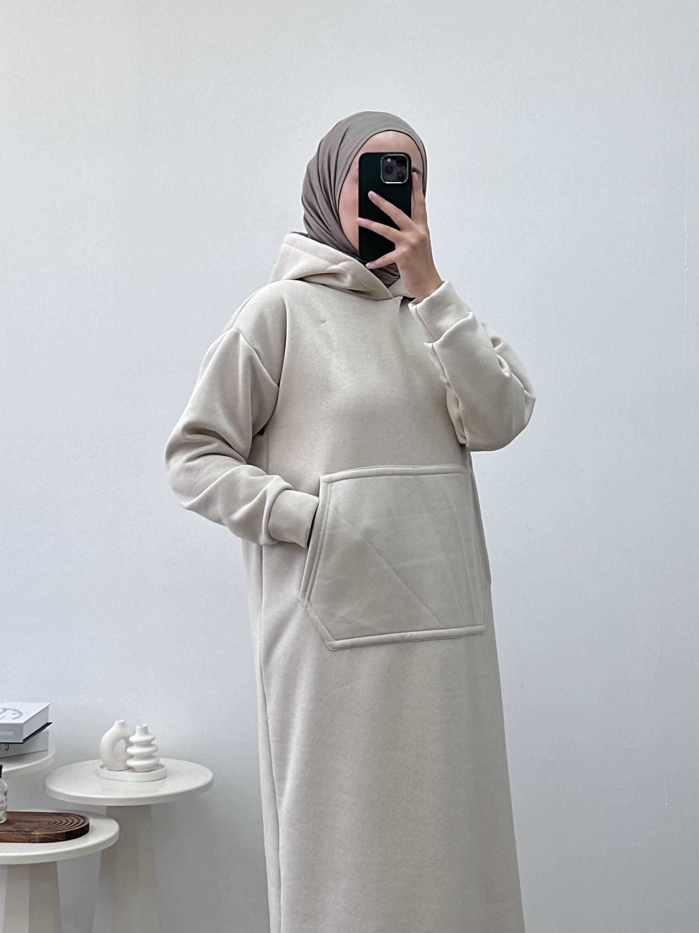 KAPÜŞONLU KIŞLIK SWEAT ELBİSE