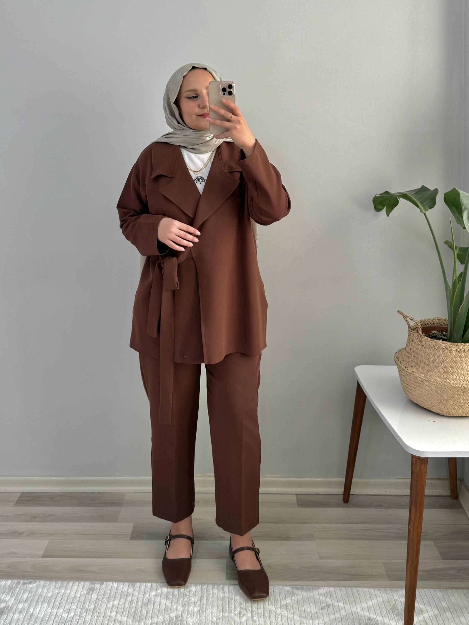 KREP BAĞLAMA DETAYLI CEKET 