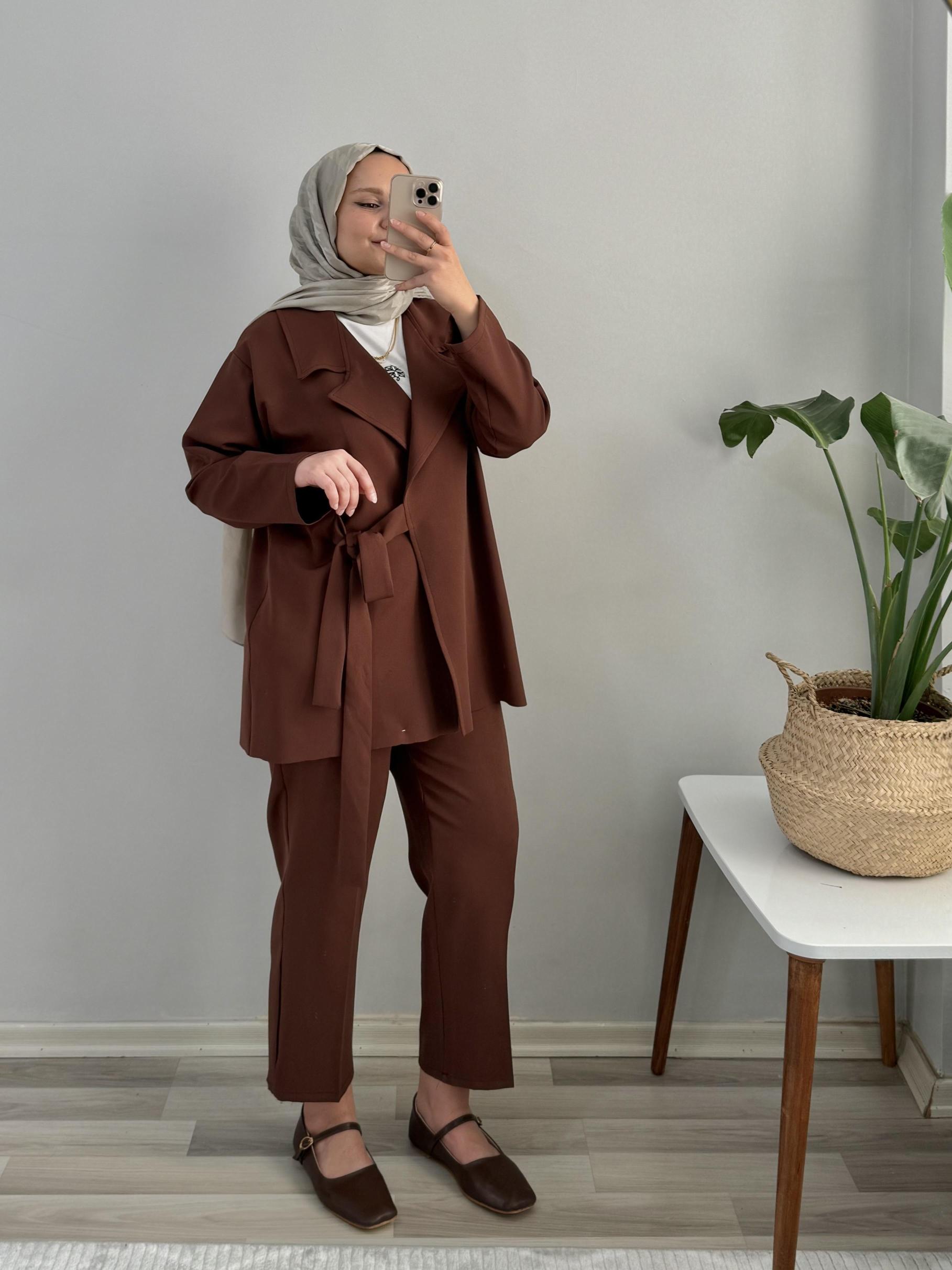 KREP BAĞLAMA DETAYLI CEKET 