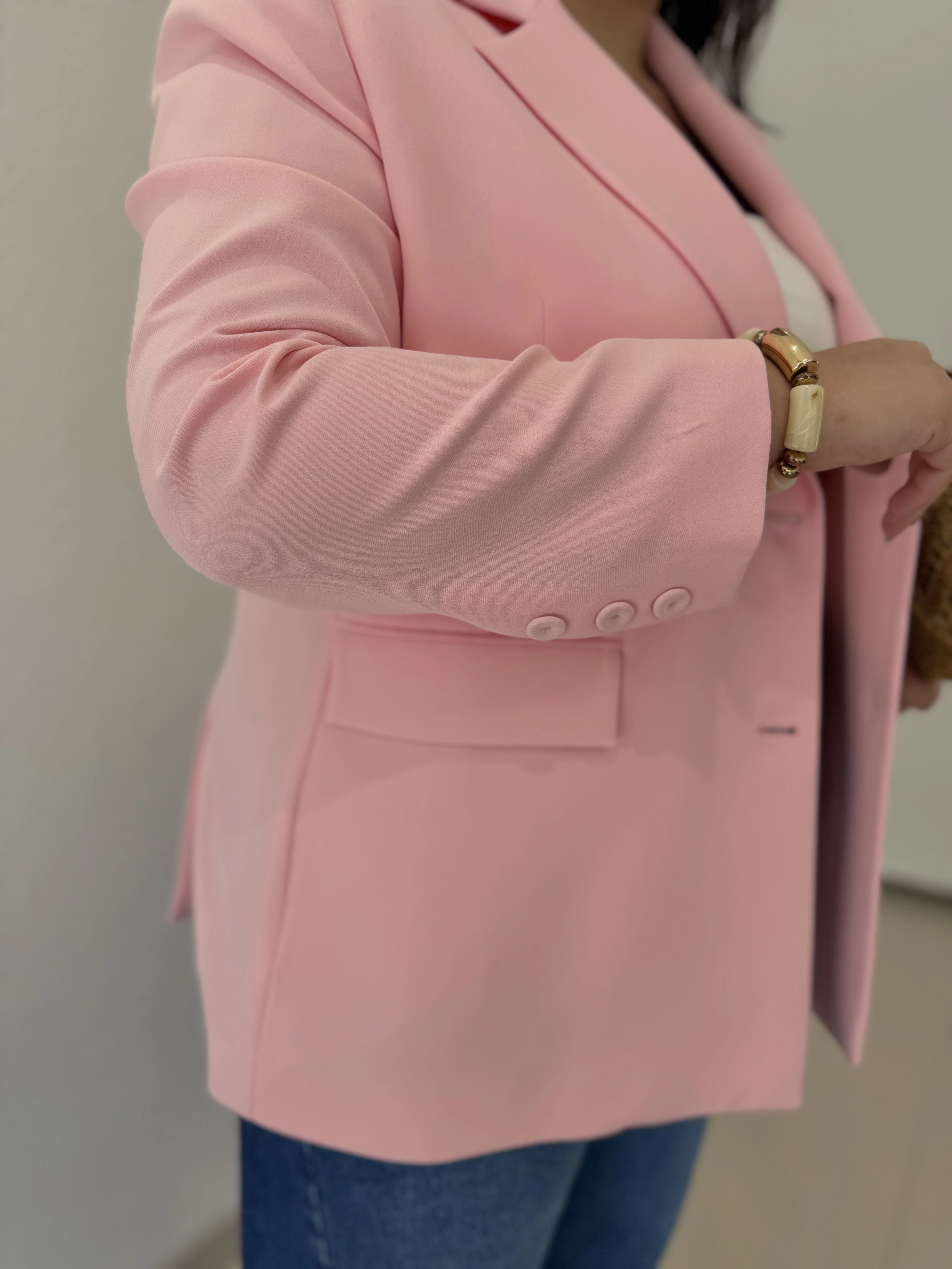 OVERSİZE ASTARLI BLAZER CEKET - PEMBE