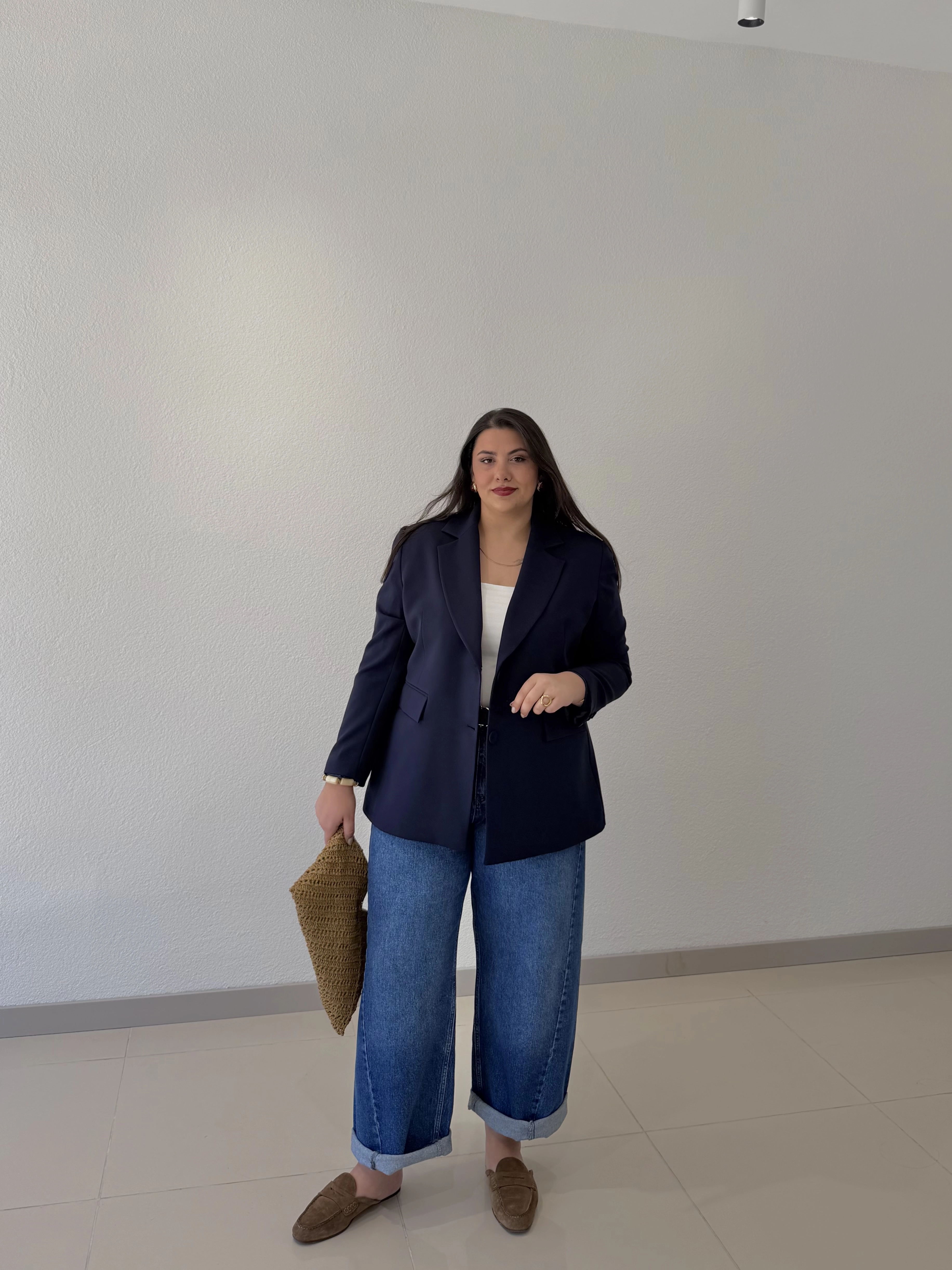 OVERSİZE ASTARLI BLAZER CEKET - LACİVERT