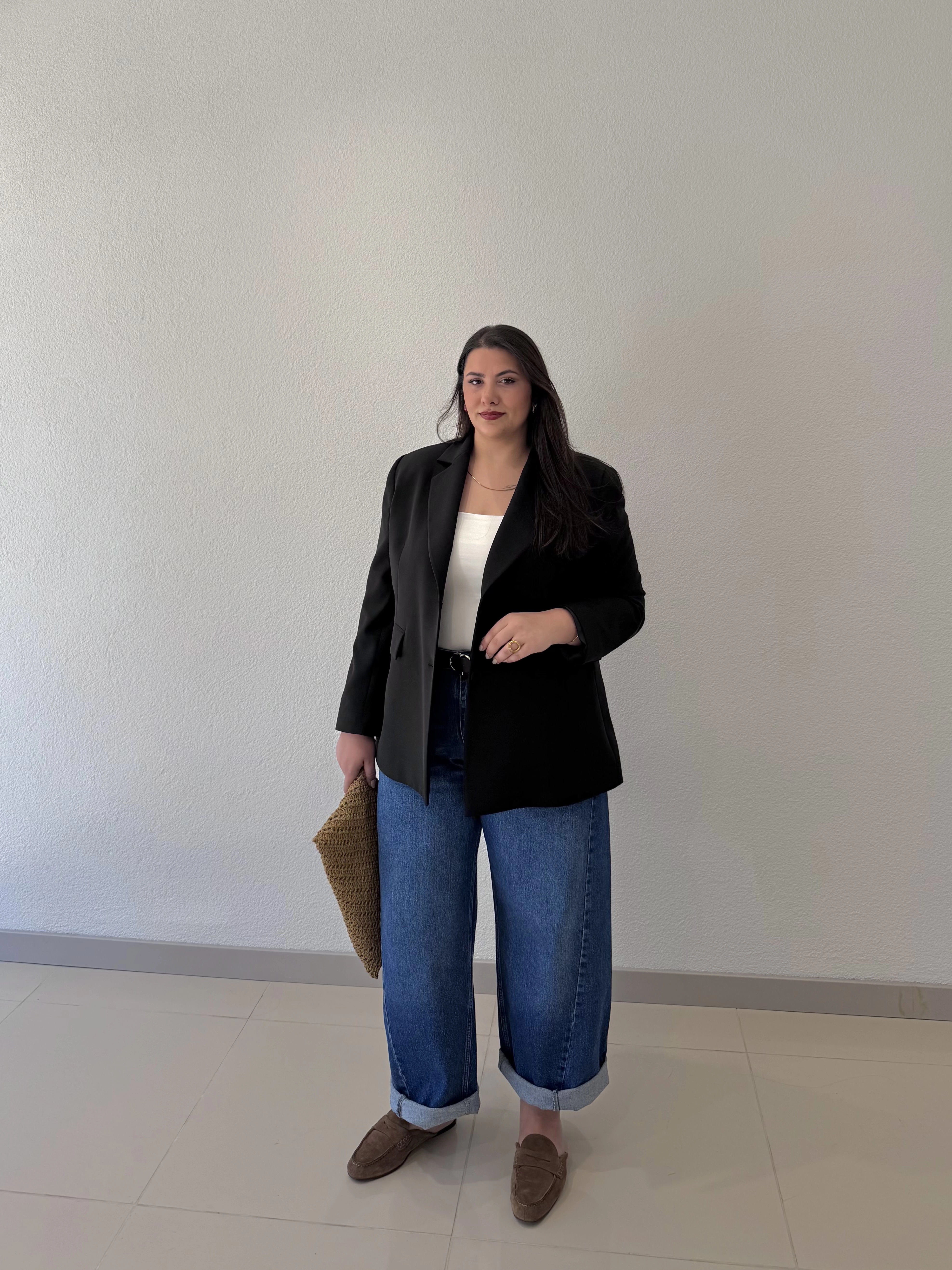 OVERSİZE ASTARLI BLAZER CEKET - SİYAH