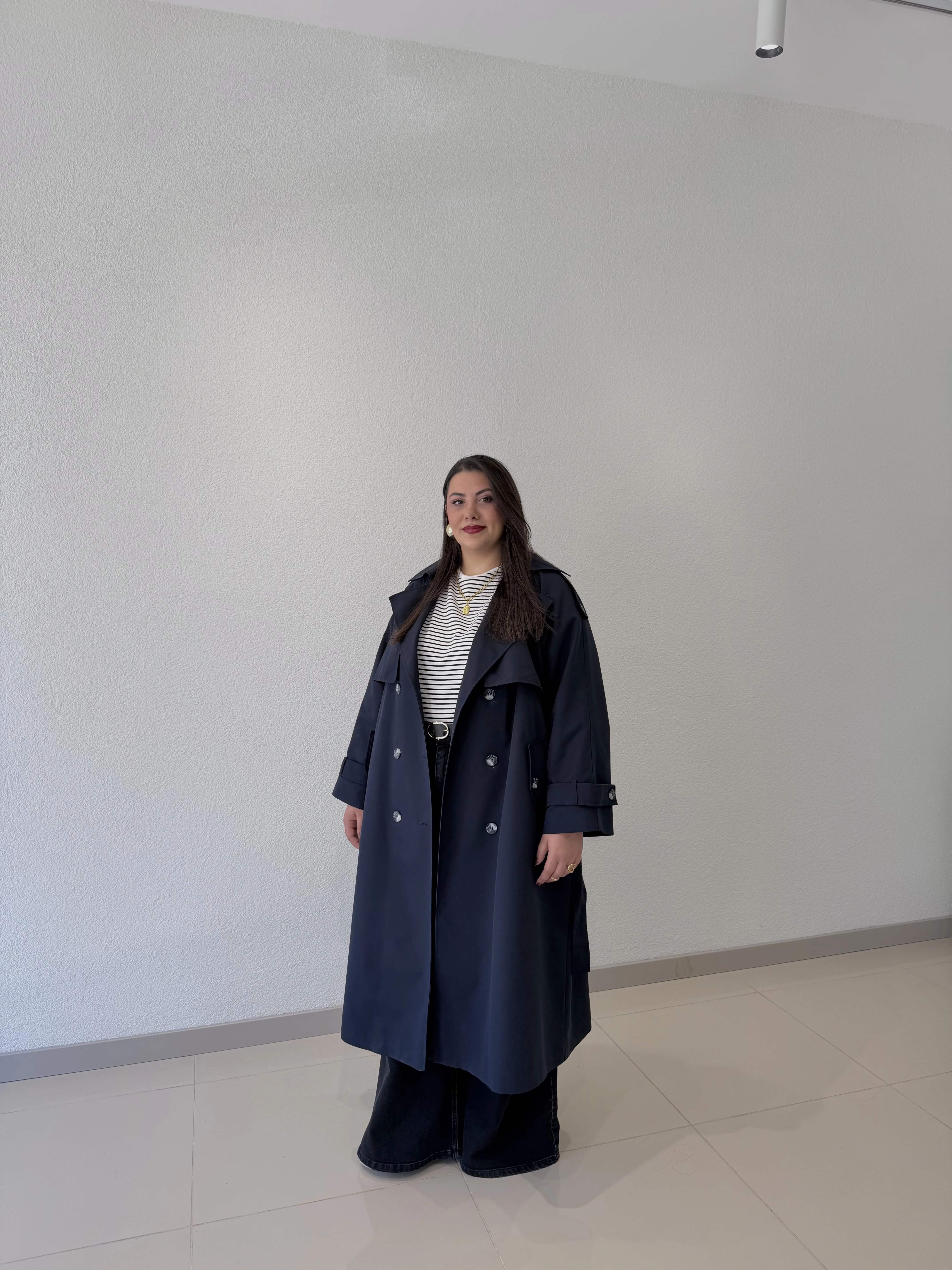 PİNTEREST APOLET DETAYLI TRENÇKOT - LACİVERT