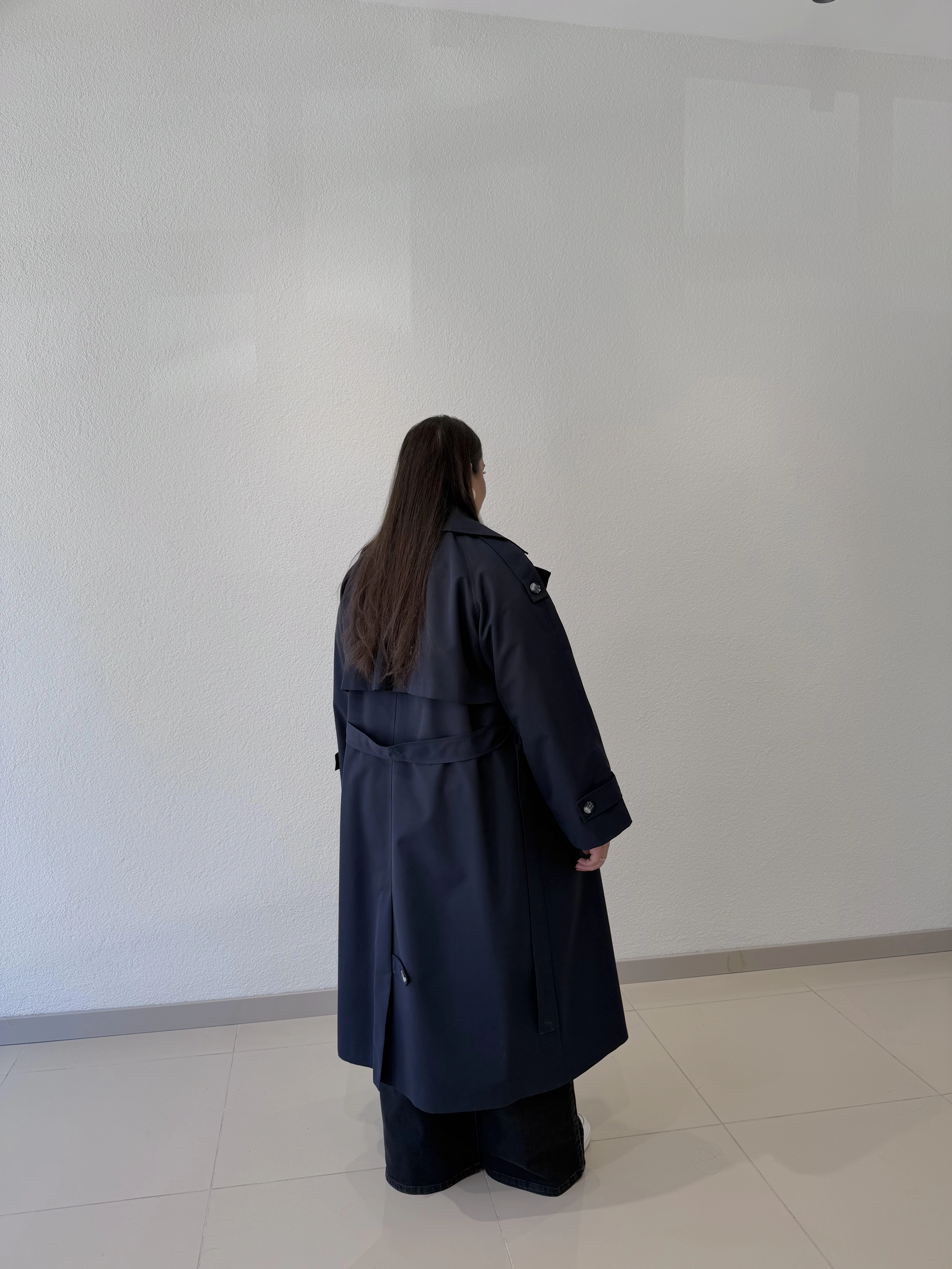 PİNTEREST APOLET DETAYLI TRENÇKOT - LACİVERT