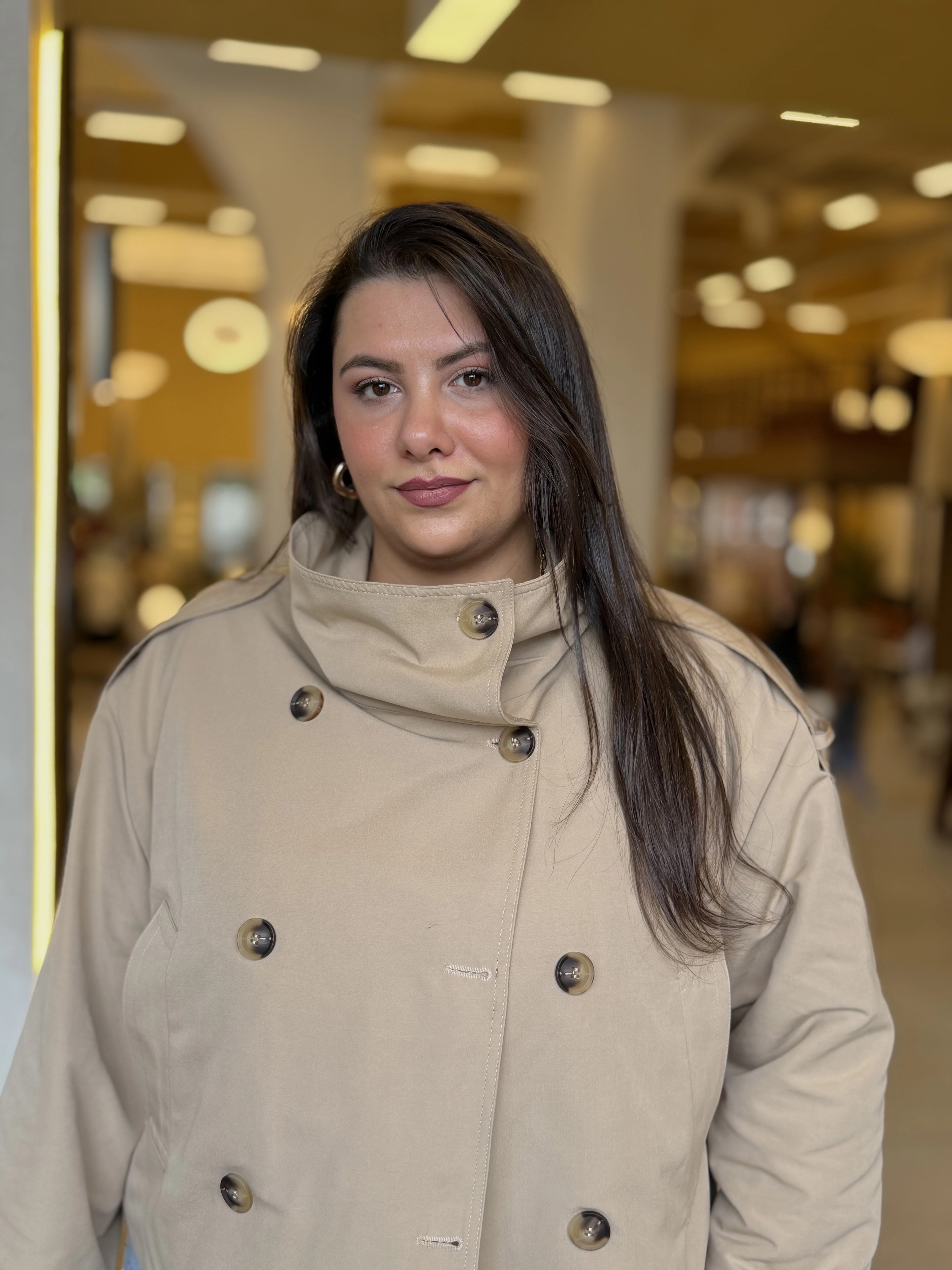 HUNİ YAKA CROP TRENÇKOT - BEJ
