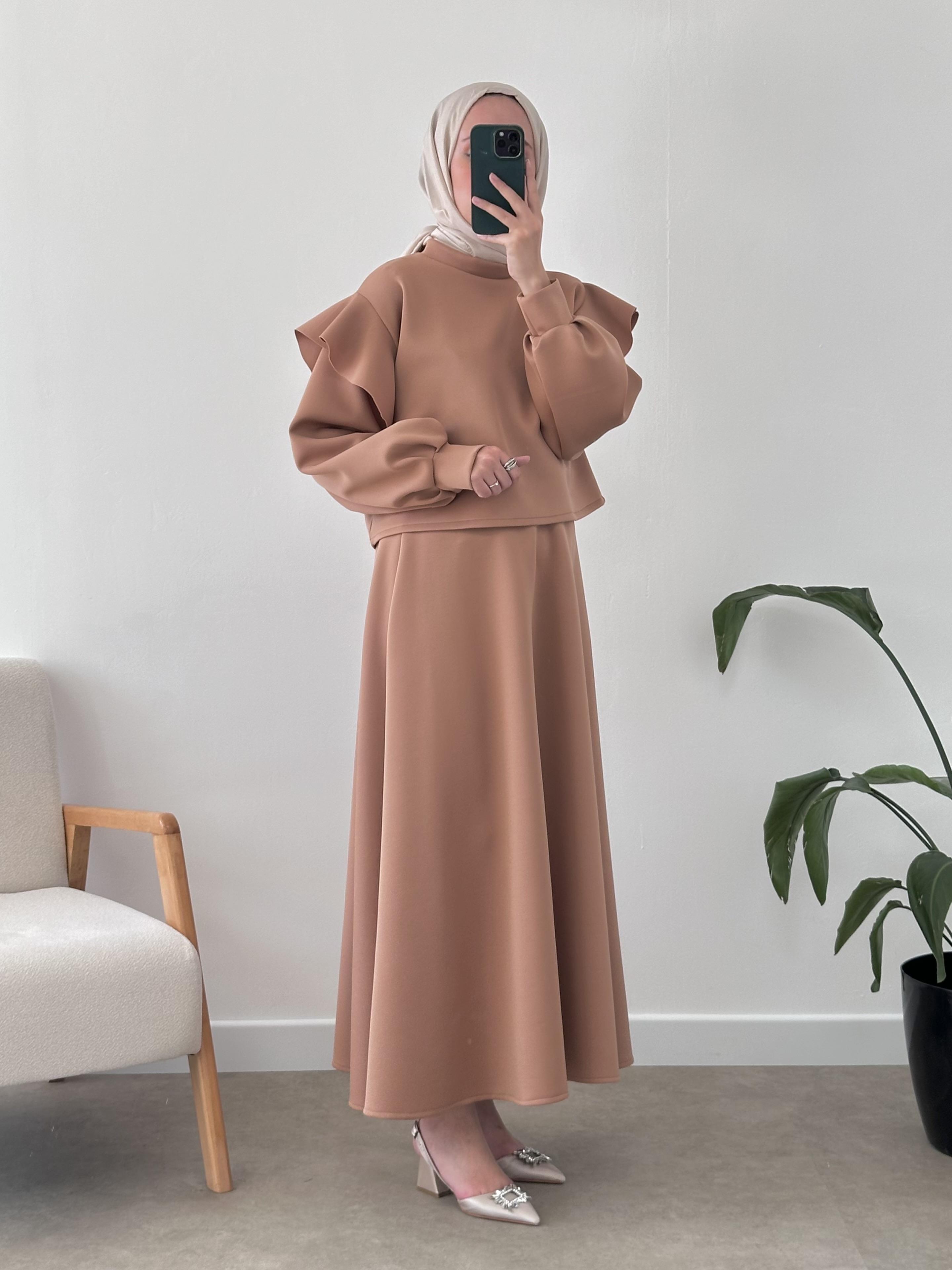 2’Lİ SCUBA VOLANLI CROP ETEK TAKIM