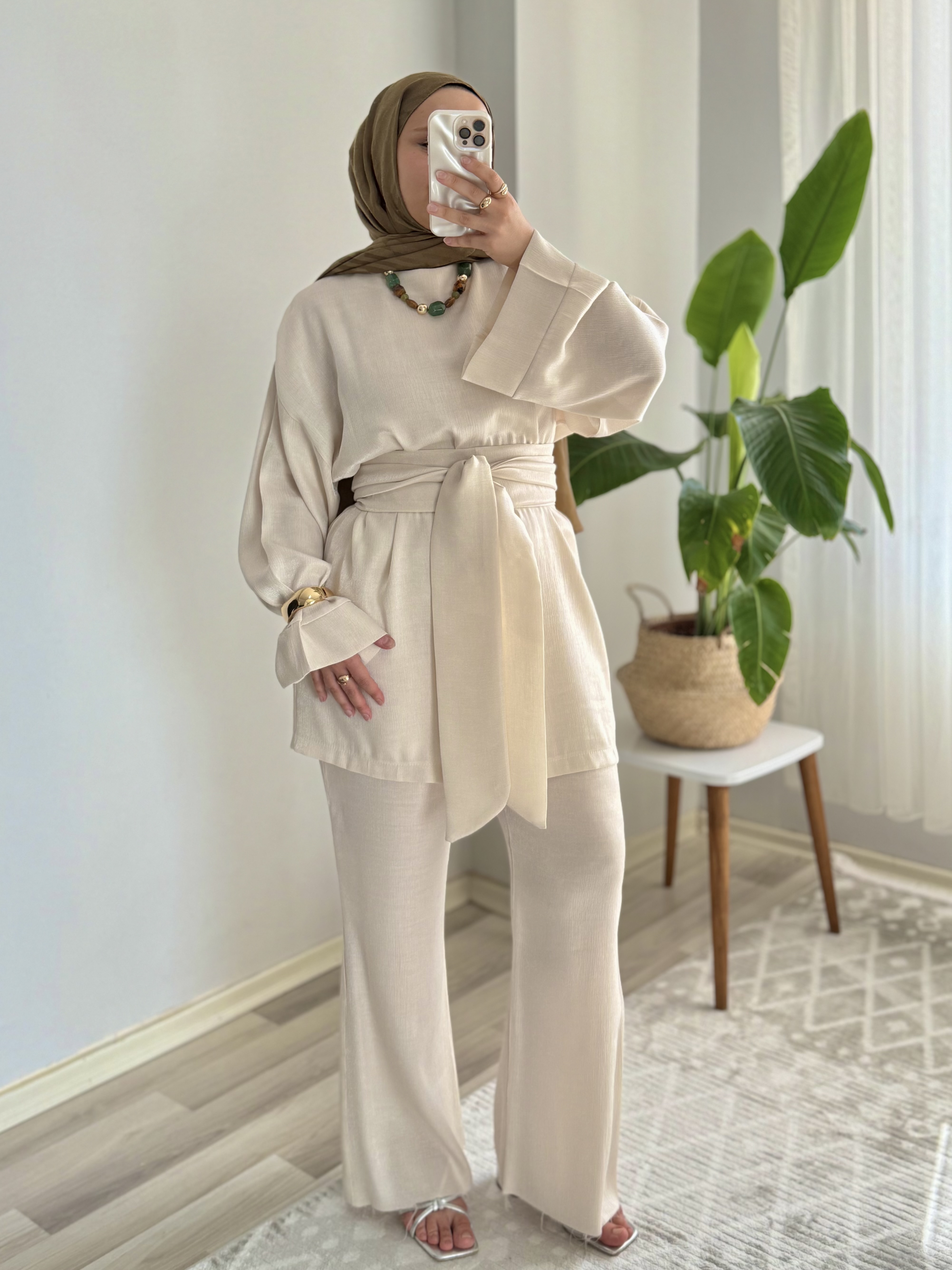 PARLAK KRİNKIL PANTOLON 