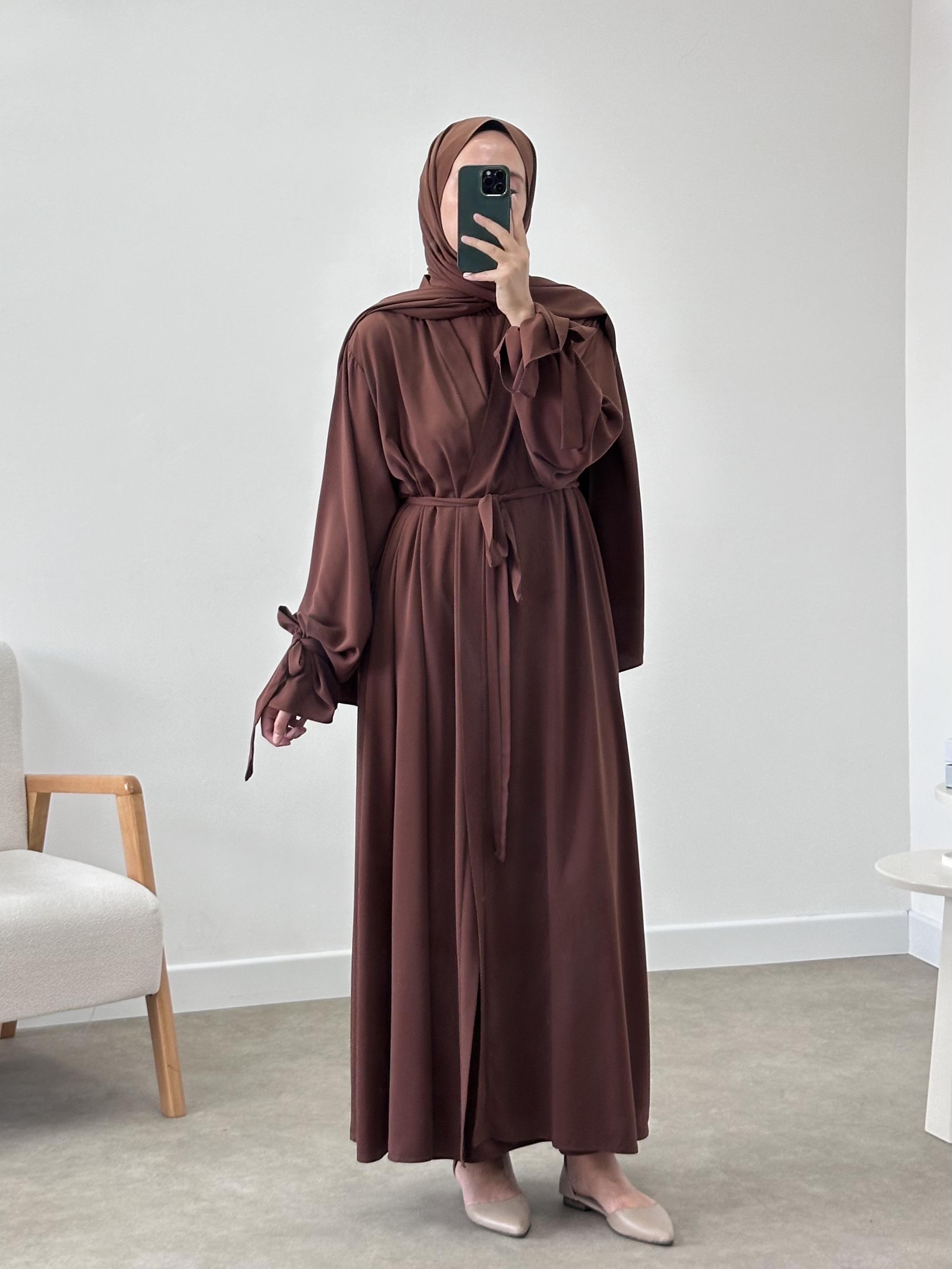 2’Lİ KOL UCU İPLİ ABAYA TAKIM / İÇLİKLİ