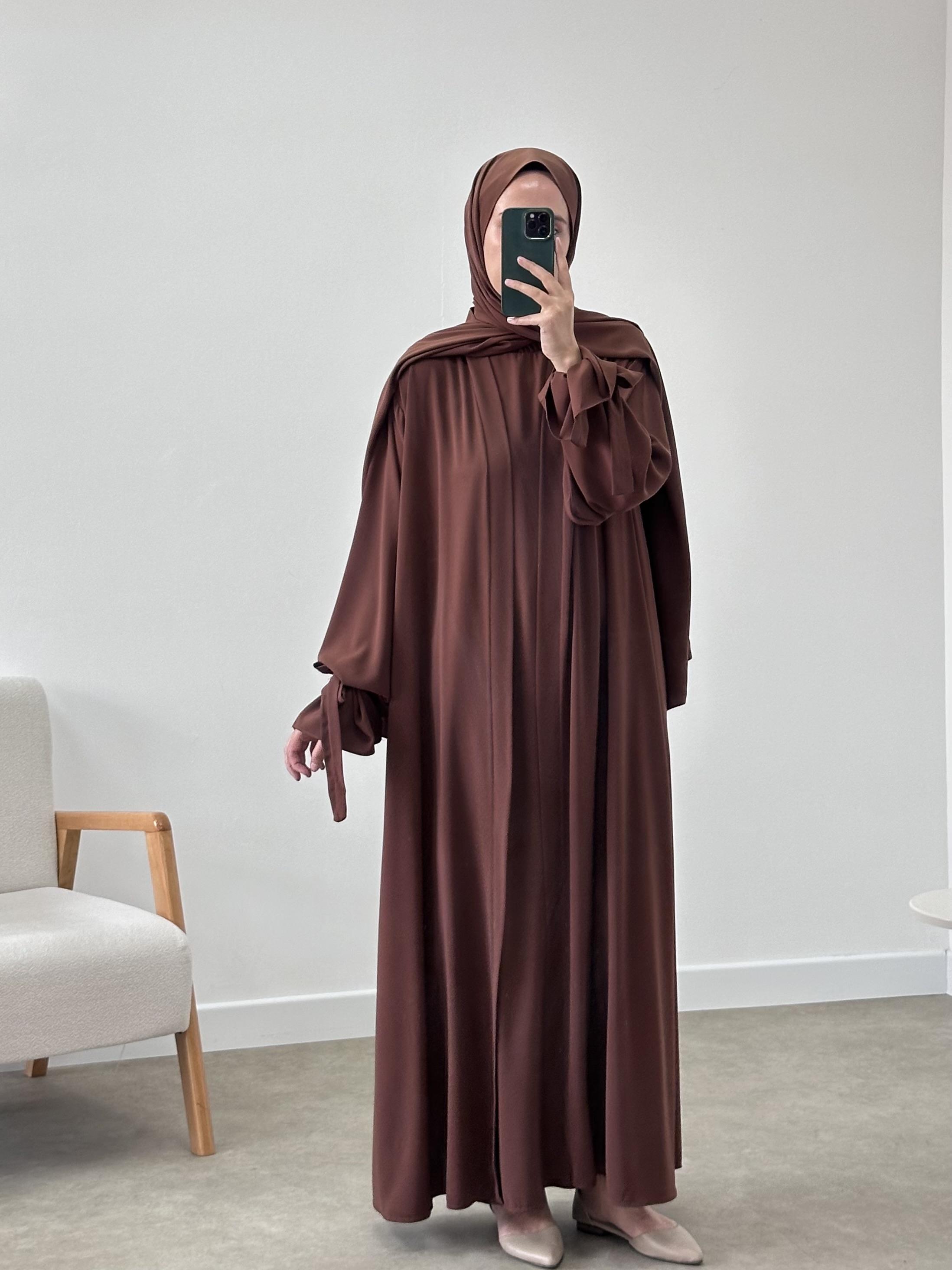 2’Lİ KOL UCU İPLİ ABAYA TAKIM / İÇLİKLİ