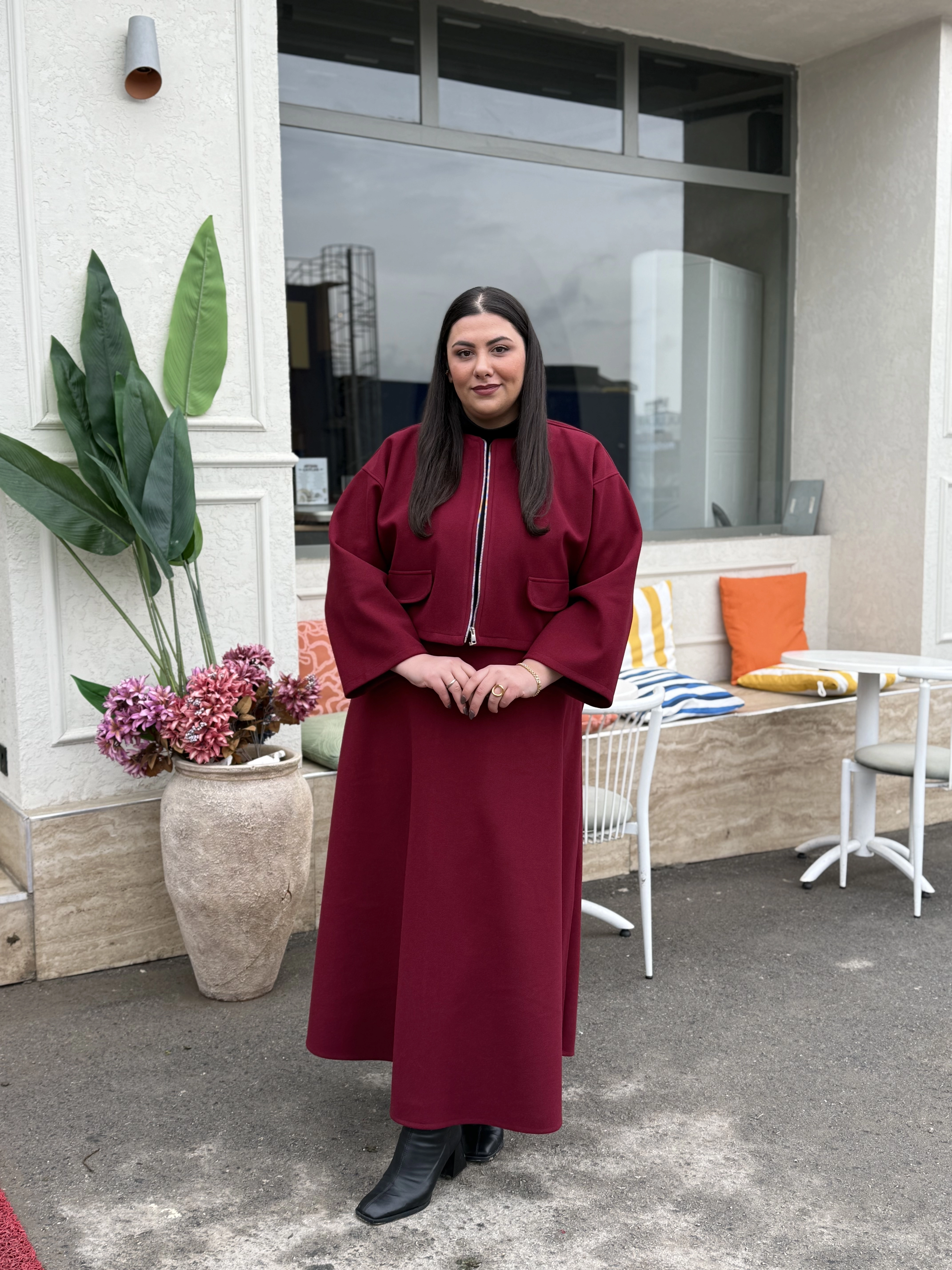 2’Lİ KAŞE FERMUARLI CEKET ÇAN ETEK TAKIM 