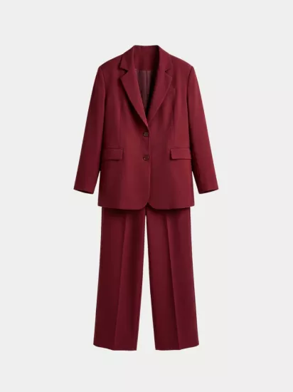 OVERSİZE ASTARLI BLAZER CEKET TAKIM - BORDO