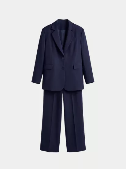 OVERSİZE ASTARLI BLAZER CEKET TAKIM - LACİVERT
