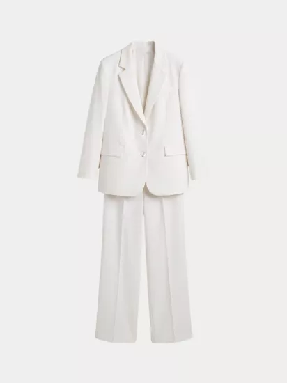 OVERSİZE ASTARLI BLAZER CEKET TAKIM - BEYAZ